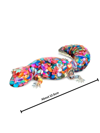 Crystal Resin Gecko – 12.5 cm Lizard Figurine for DIY Jewelry, Beach, & Holiday Décor Collectibles | Nestora Arts