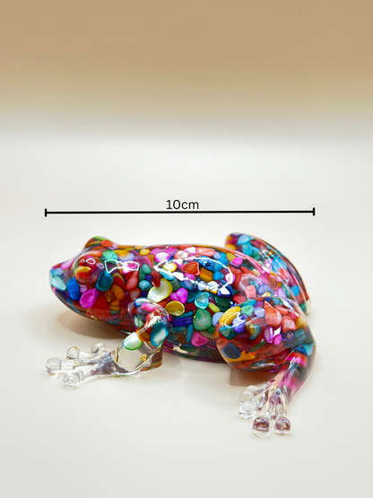 Handcrafted Solid Crystal Resin Frog – 10 cm Luxury Art Figurine for Home Décor & Unique Gift | Nestora Arts