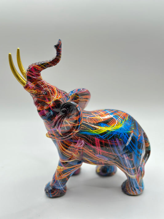 Colorful Resin Elephant Statue – 18.5 cm Artistic Animal Figurine for Home & Office Décor, Perfect Gift | Nestora Arts