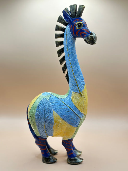 Handmade Colorful Resin Zebra Sculpture – 30.5 cm Art Deco Animal Figurine for Home Décor & Luxury Gifts | Nestora Arts