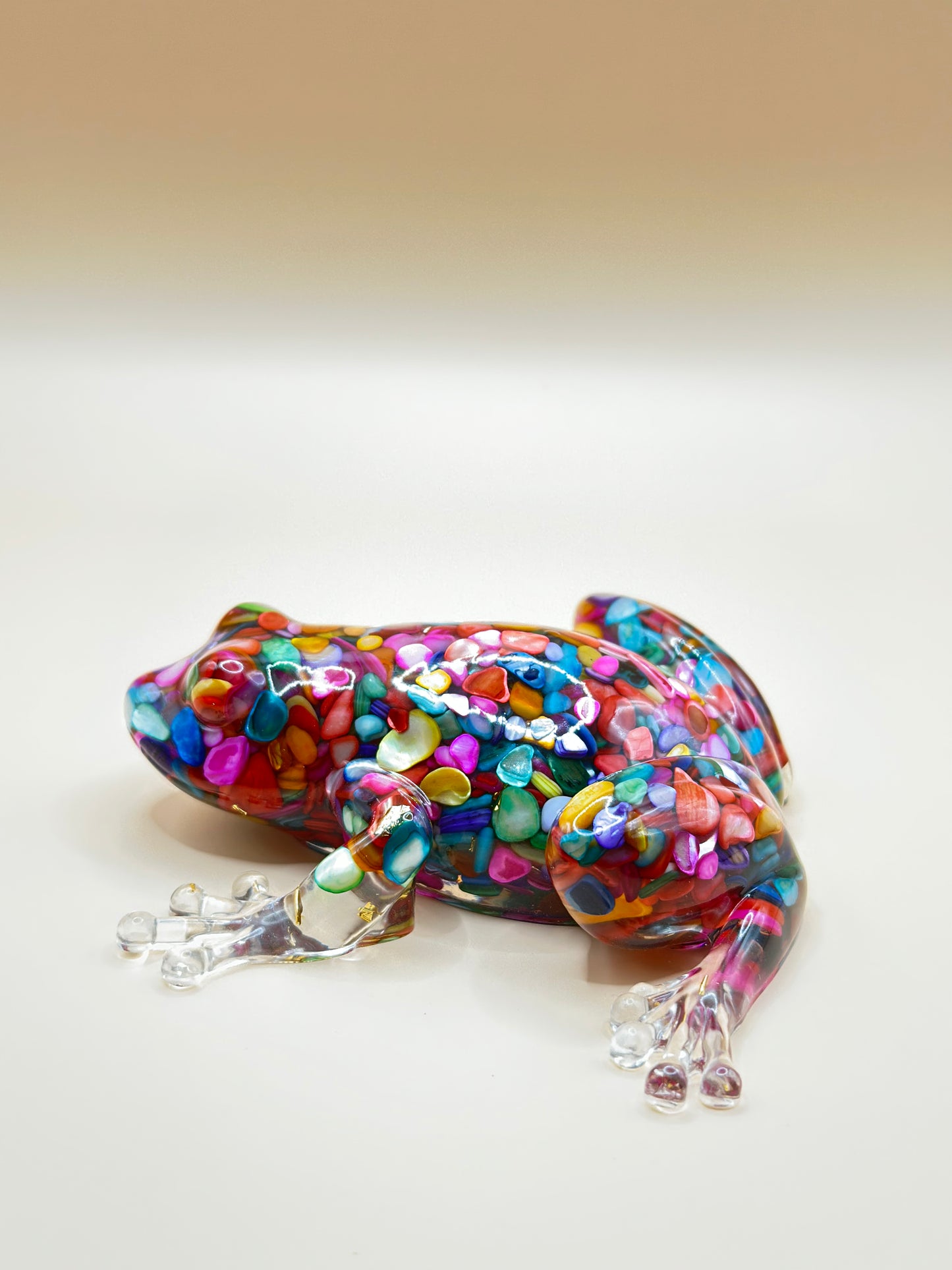 Handcrafted Solid Crystal Resin Frog – 10 cm Luxury Art Figurine for Home Décor & Unique Gift | Nestora Arts