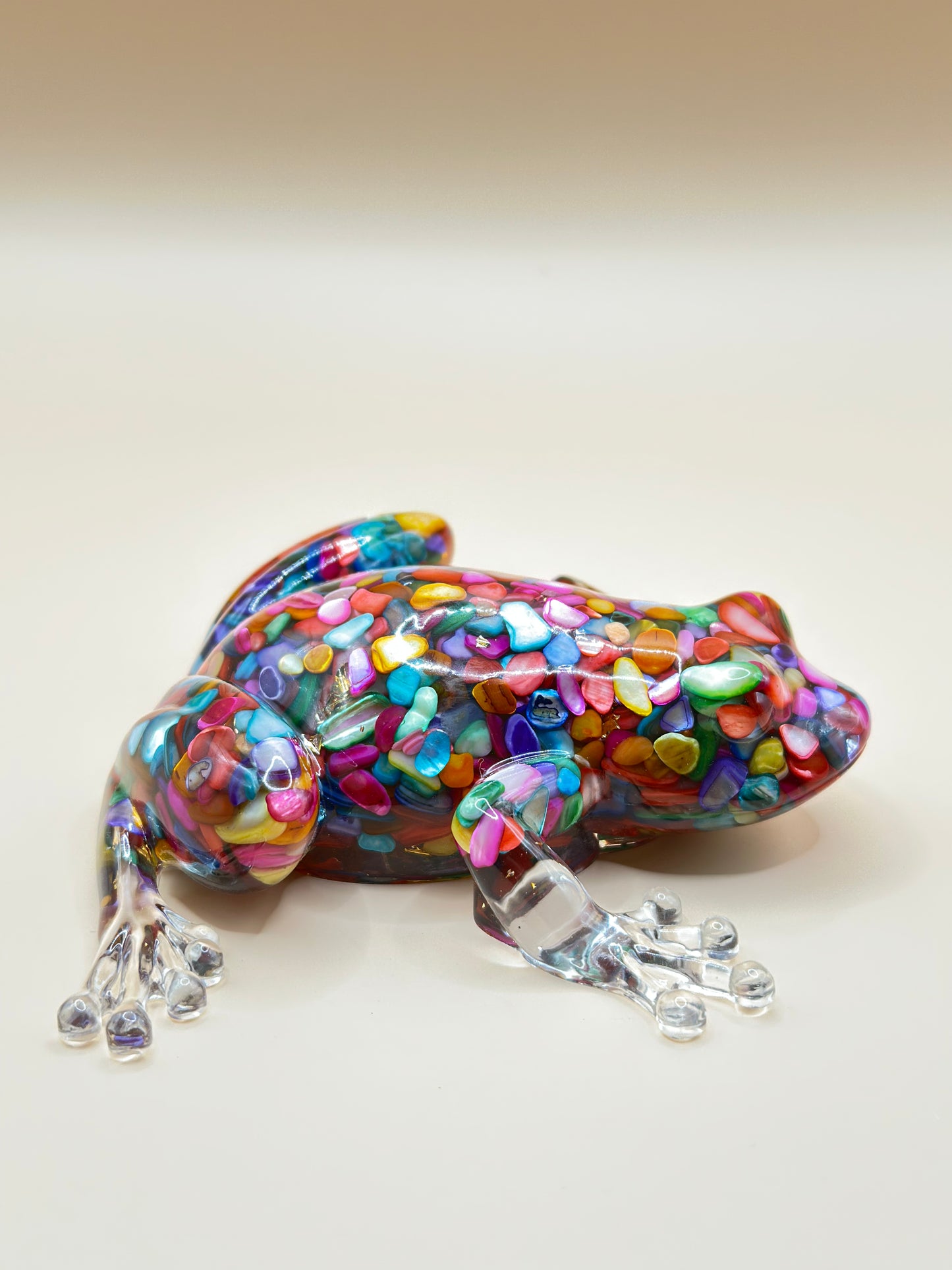 Handcrafted Solid Crystal Resin Frog – 10 cm Luxury Art Figurine for Home Décor & Unique Gift | Nestora Arts
