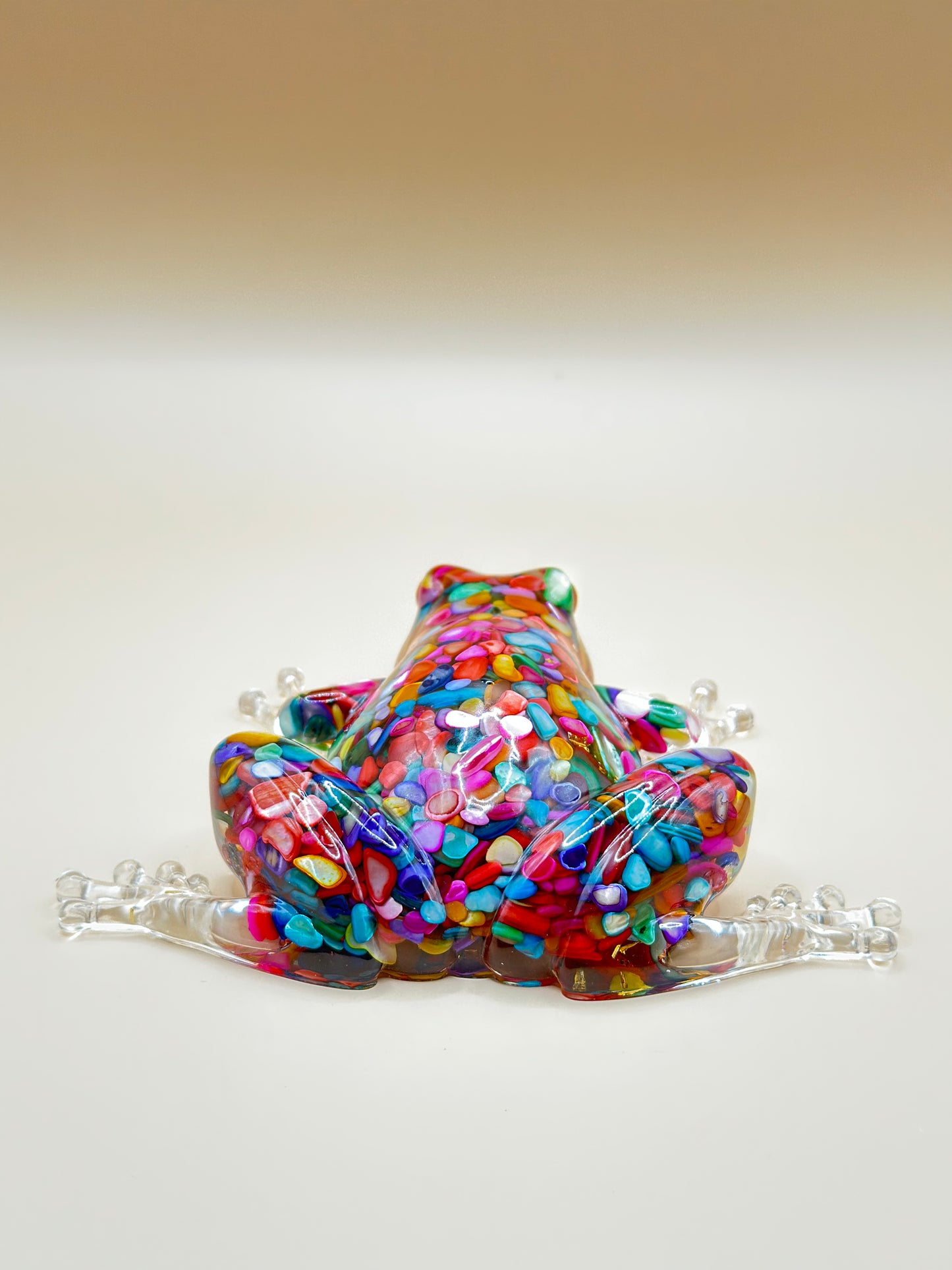 Handcrafted Solid Crystal Resin Frog – 10 cm Luxury Art Figurine for Home Décor & Unique Gift | Nestora Arts