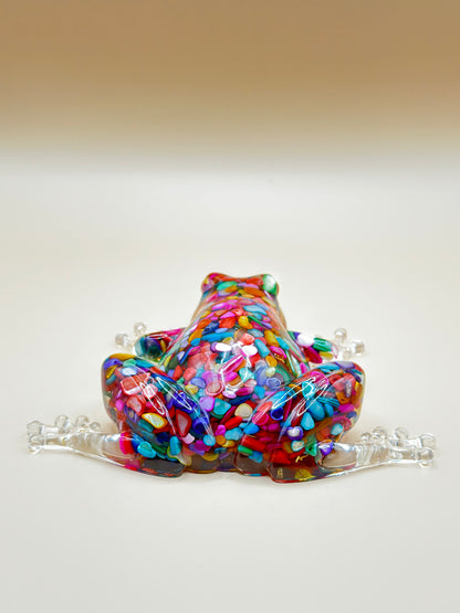 Handcrafted Solid Crystal Resin Frog – 10 cm Luxury Art Figurine for Home Décor & Unique Gift | Nestora Arts