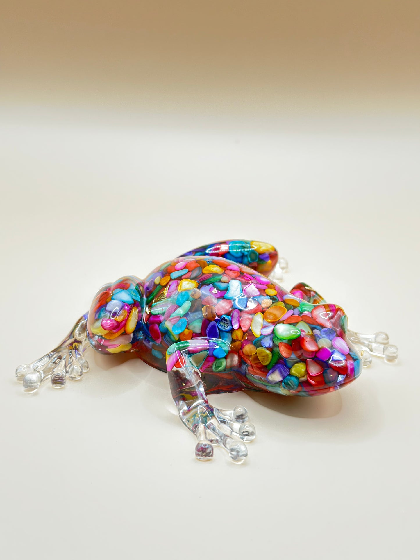 Handcrafted Solid Crystal Resin Frog – 10 cm Luxury Art Figurine for Home Décor & Unique Gift | Nestora Arts
