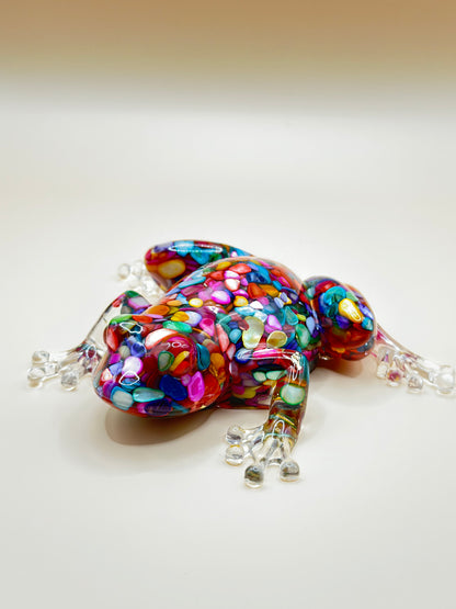 Handcrafted Solid Crystal Resin Frog – 10 cm Luxury Art Figurine for Home Décor & Unique Gift | Nestora Arts