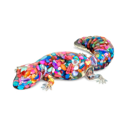 Crystal Resin Gecko – 12.5 cm Lizard Figurine for DIY Jewelry, Beach, & Holiday Décor Collectibles | Nestora Arts