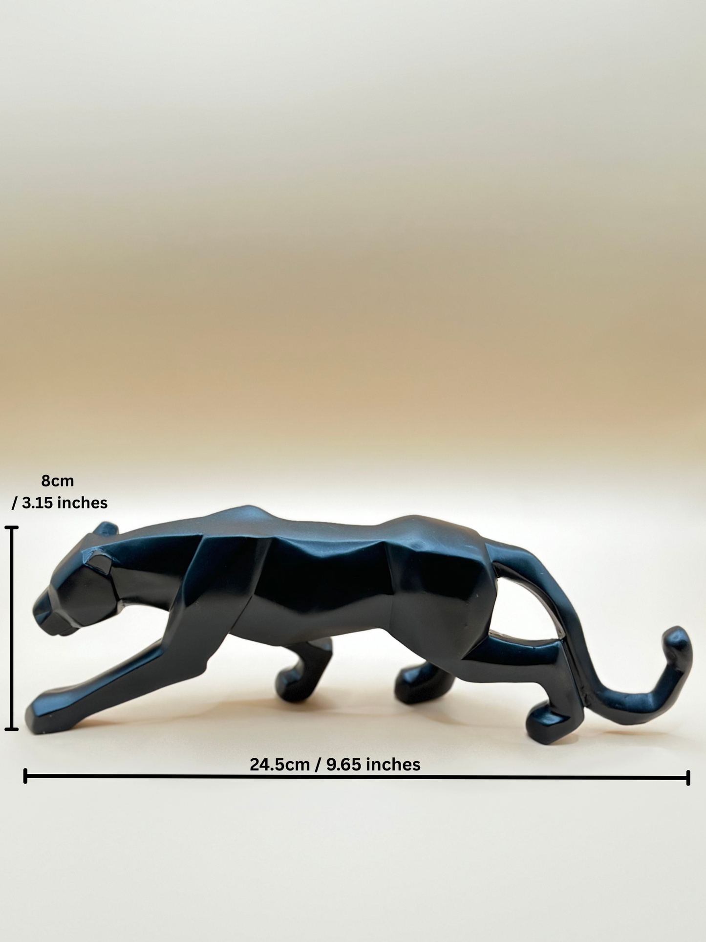 Geometric Leopard Statue – 24.5 cm Modern Resin Animal Ornament for Home & Office Décor | Nestora Arts