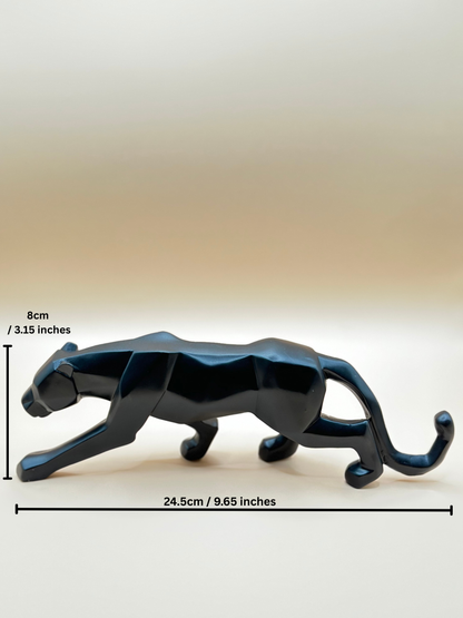 Geometric Leopard Statue – 24.5 cm Modern Resin Animal Ornament for Home & Office Décor | Nestora Arts