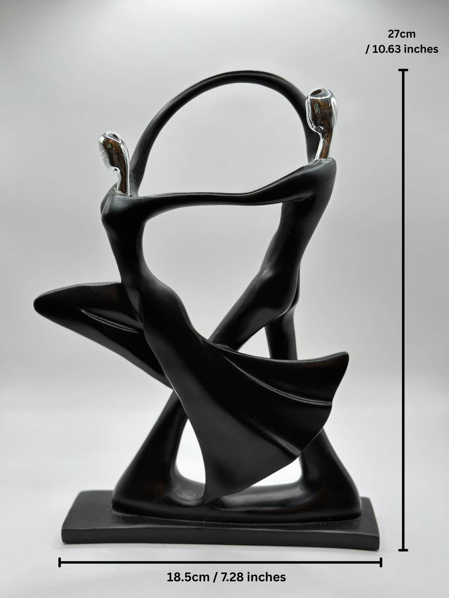 Resin Dancing Couple Sculpture – 27 cm 3D Art Figurine for Romantic Home & Office Décor | Nestora Arts